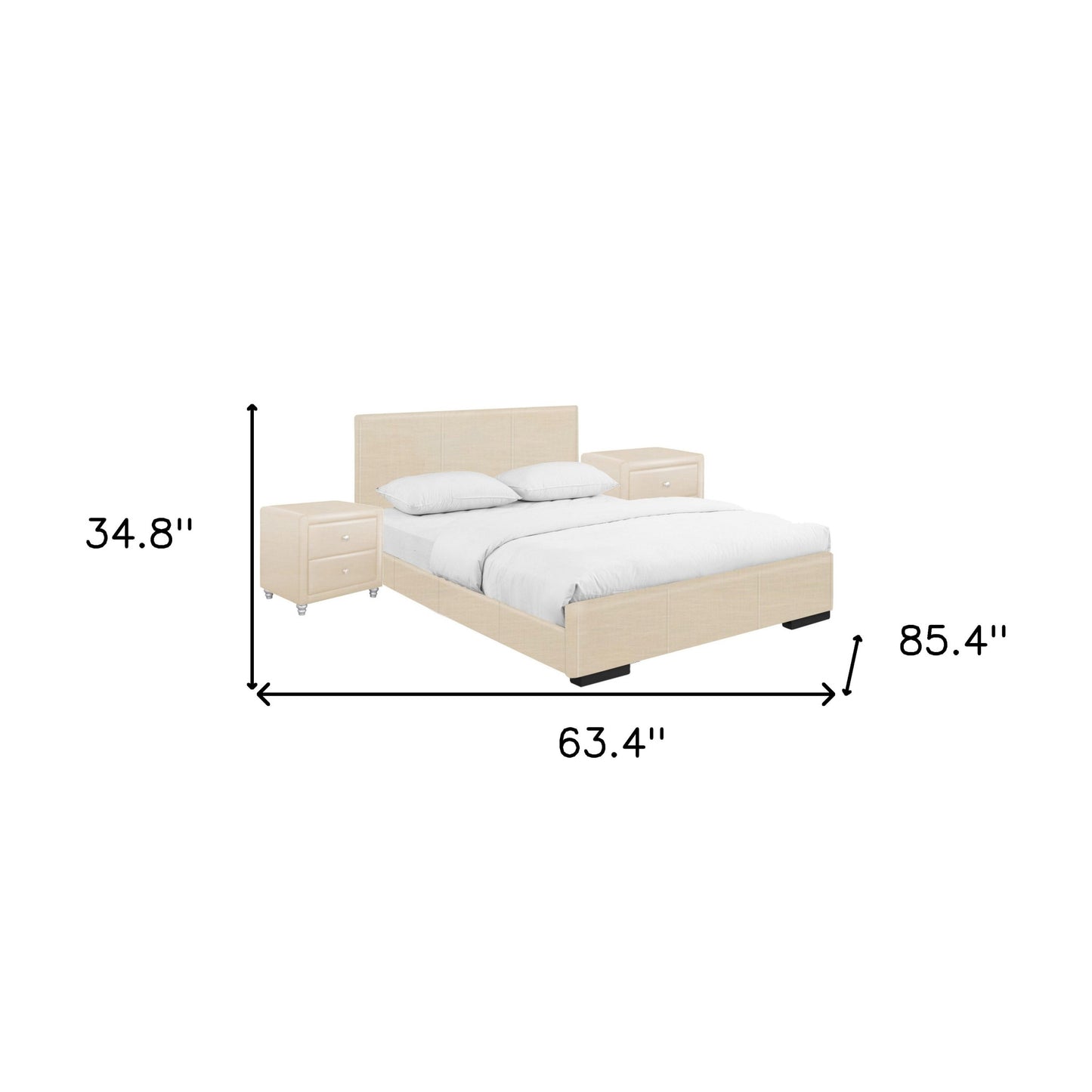 Black Wood And Linen King Bed Frame