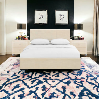 Black Wood And Linen King Bed Frame