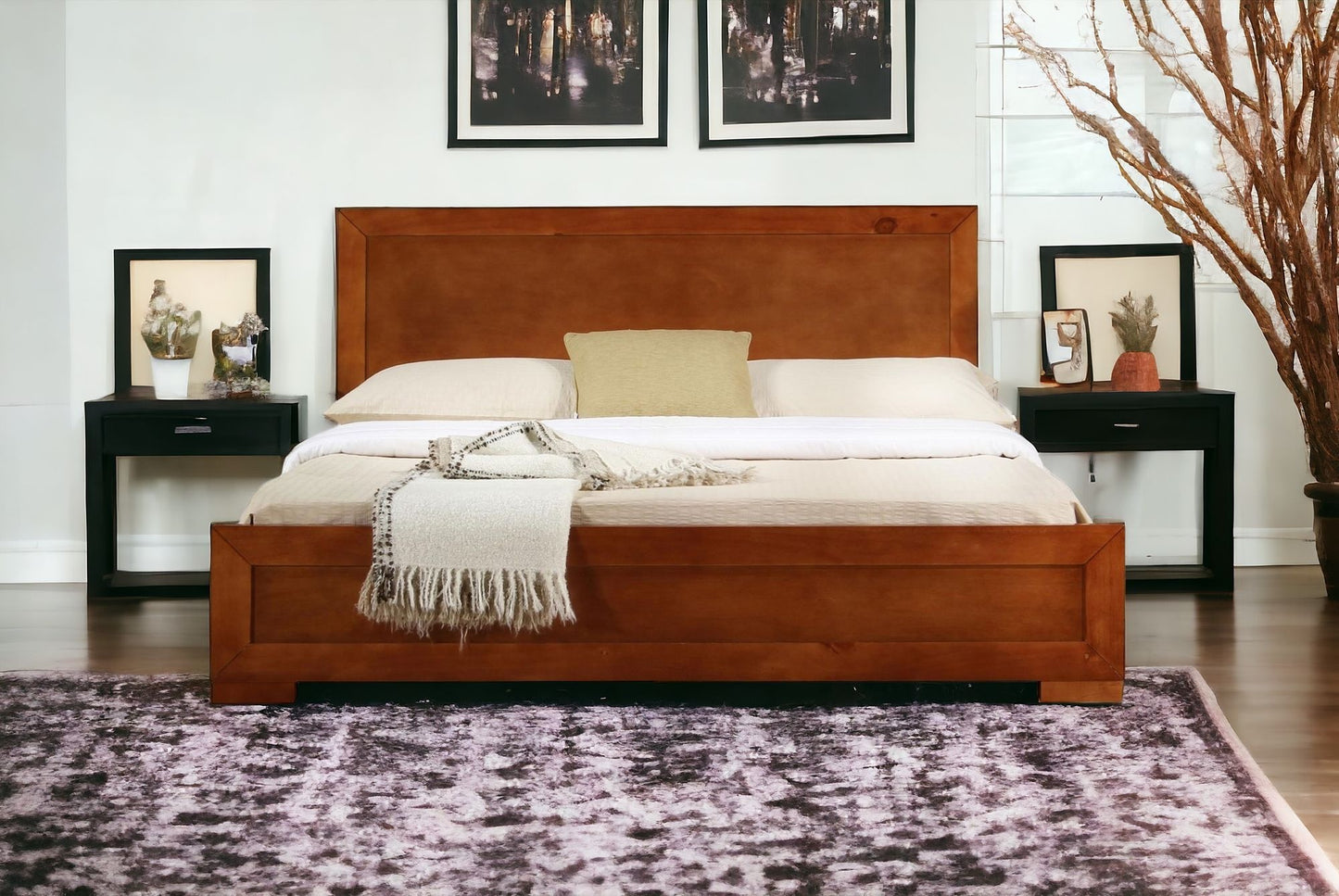 Oak Wood King Bed Frame
