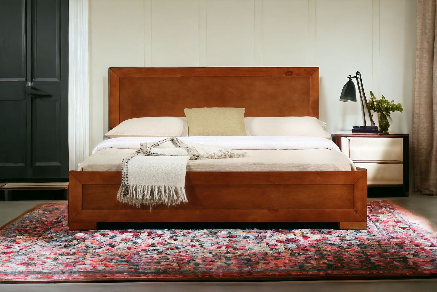 Oak Wood King Bed Frame