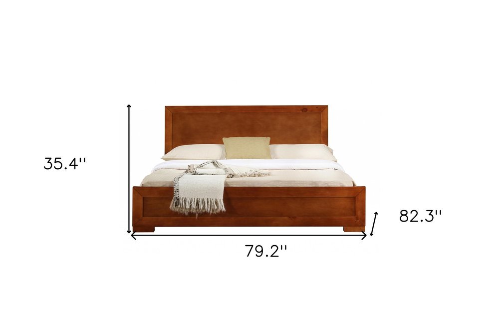 Brown Wood Full Bed Frame
