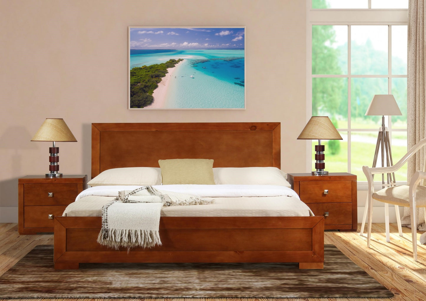 Oak Wood King Bed Frame