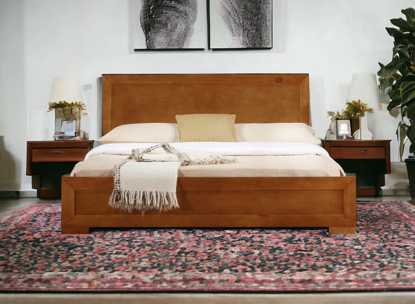 Oak Wood King Bed Frame