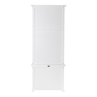 White Solid Wood Adjustable Four Tier Bookcase