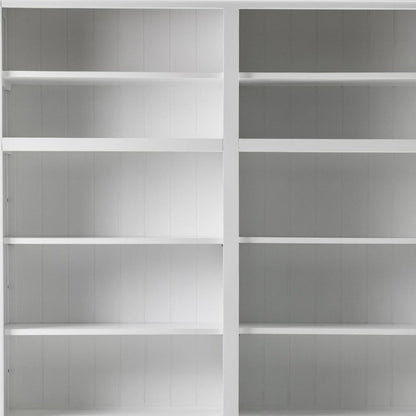 87" White Solid Wood Adjustable Four Tier Bookcase