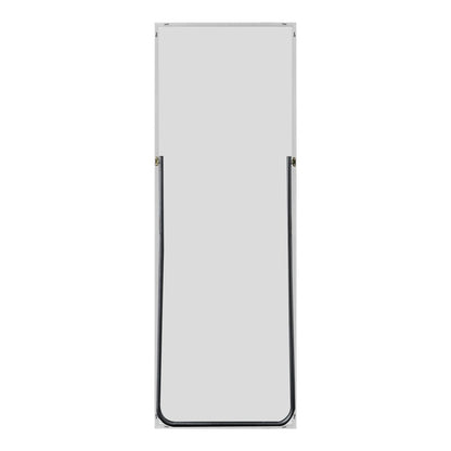 64" Silver Metal Wall Mounted And Freestanding Framed Accent Mirror