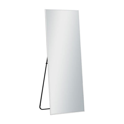 64" Silver Metal Wall Mounted And Freestanding Framed Accent Mirror
