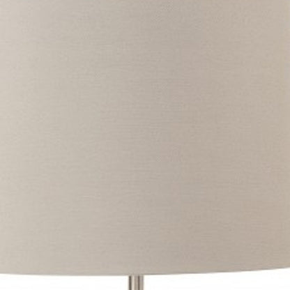 Set of Two Modern Distressed Gray and Silver Table Lamps