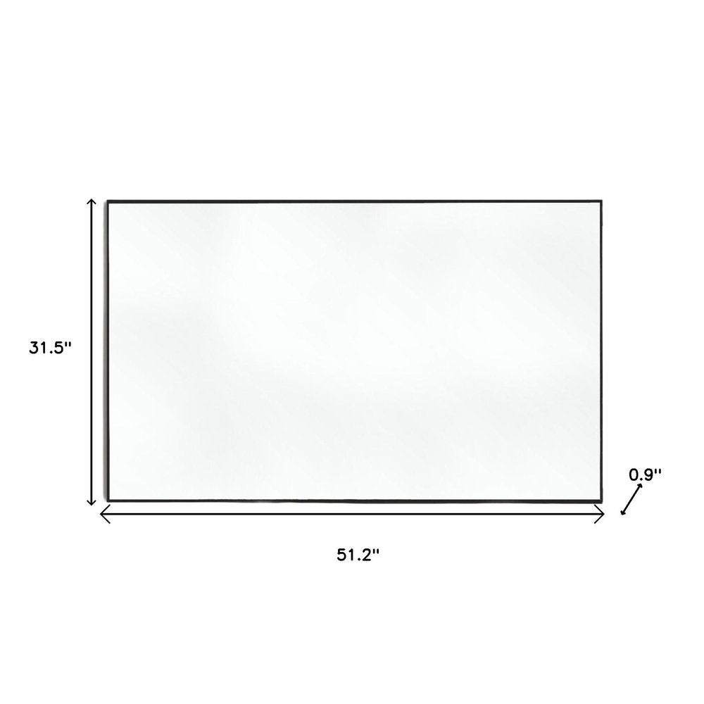 51" Black Metal Framed Full Length Hanging Mirror