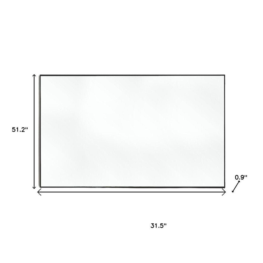 51" Black Metal Framed Full Length Hanging Mirror