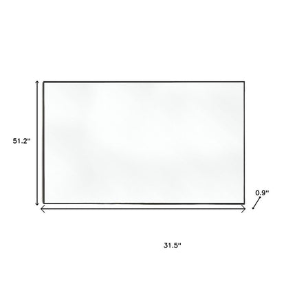 51" Black Metal Framed Full Length Hanging Mirror