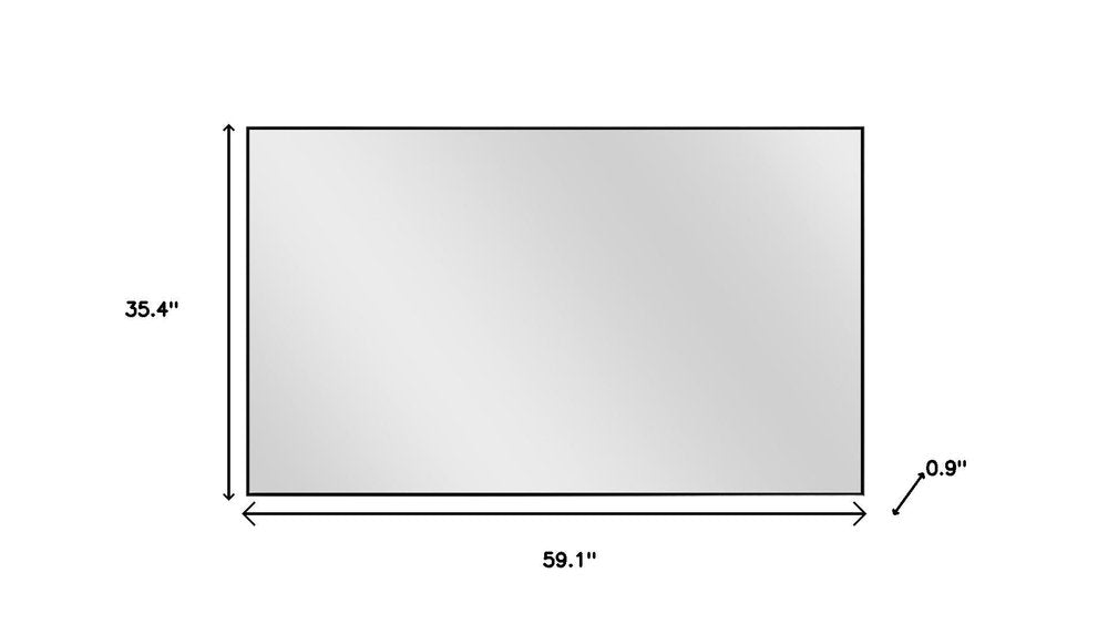 59" Black Metal Framed Full Length Hanging Mirror