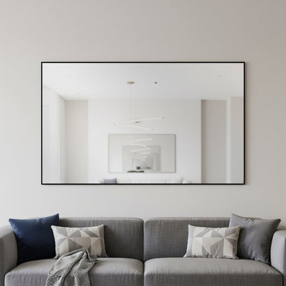 59" Black Metal Framed Full Length Hanging Mirror