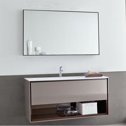 51" Black Metal Framed Full Length Hanging Mirror