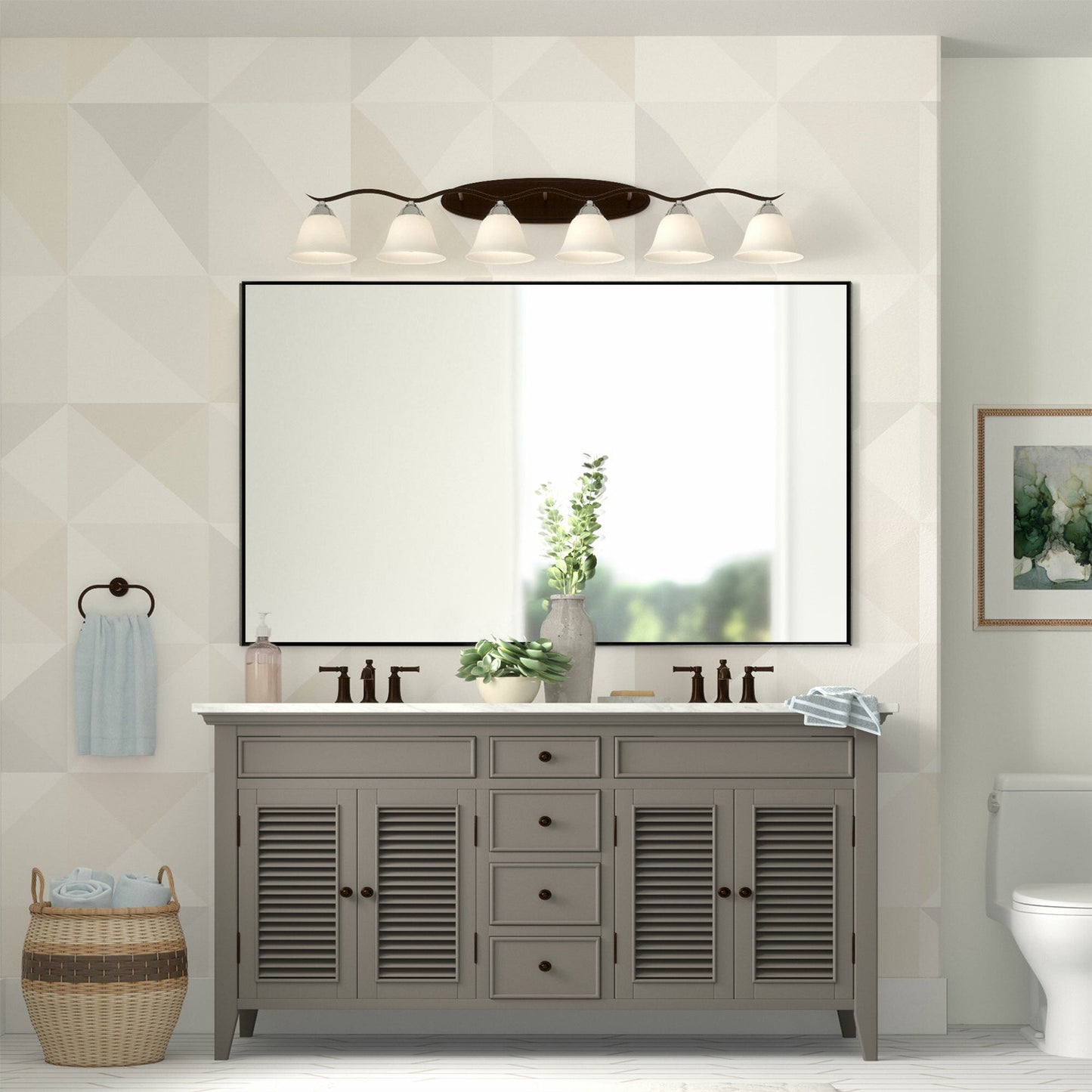 51" Black Metal Framed Full Length Hanging Mirror