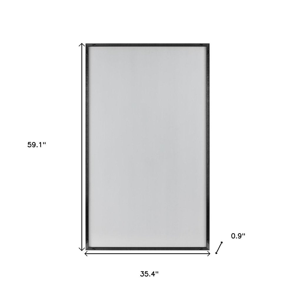51" Black Metal Framed Full Length Hanging Mirror