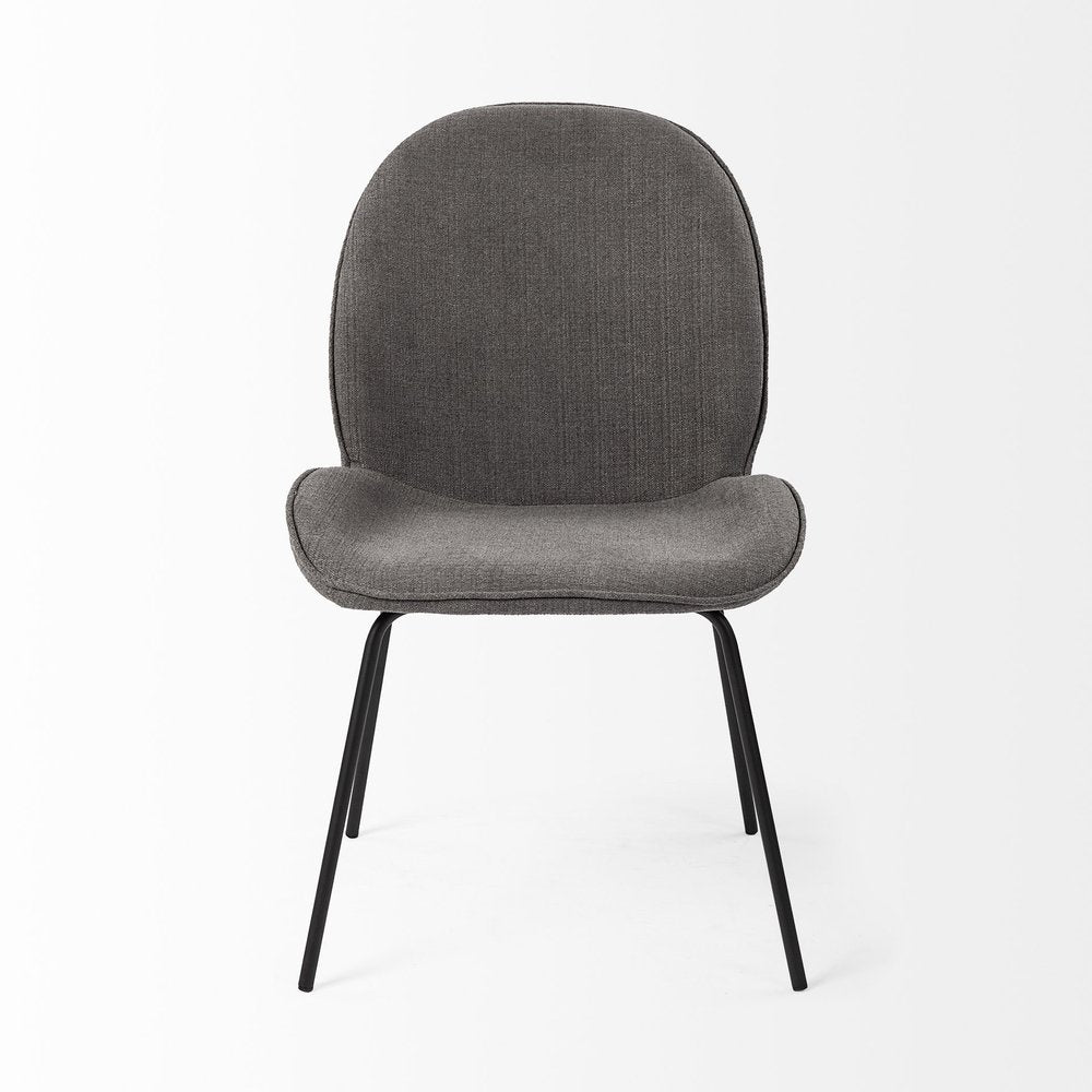 Gray and Black Fabric Dining Side Chair