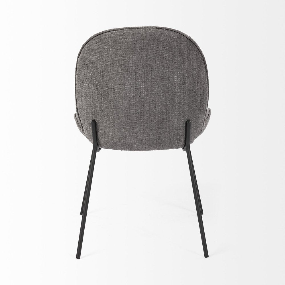 Gray and Black Fabric Dining Side Chair