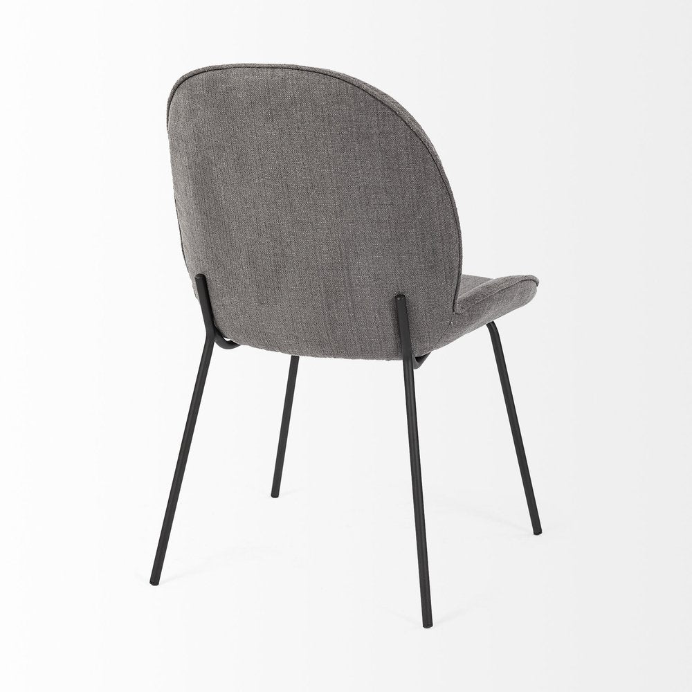 Gray and Black Fabric Dining Side Chair