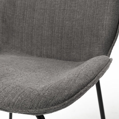 Gray and Black Fabric Dining Side Chair