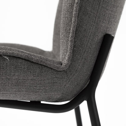 Gray and Black Fabric Dining Side Chair