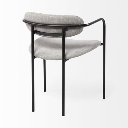 Gray and Black Fabric Dining Arm Chair