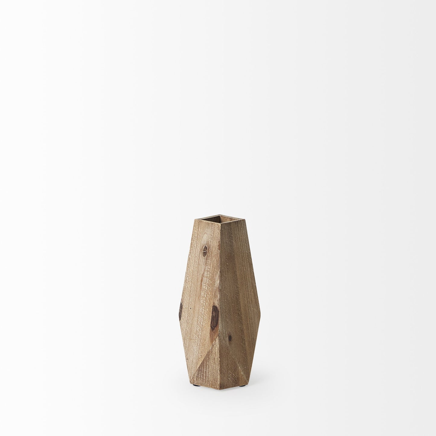 9" Natural Abstract Cylinder Solid Wood Table Vase