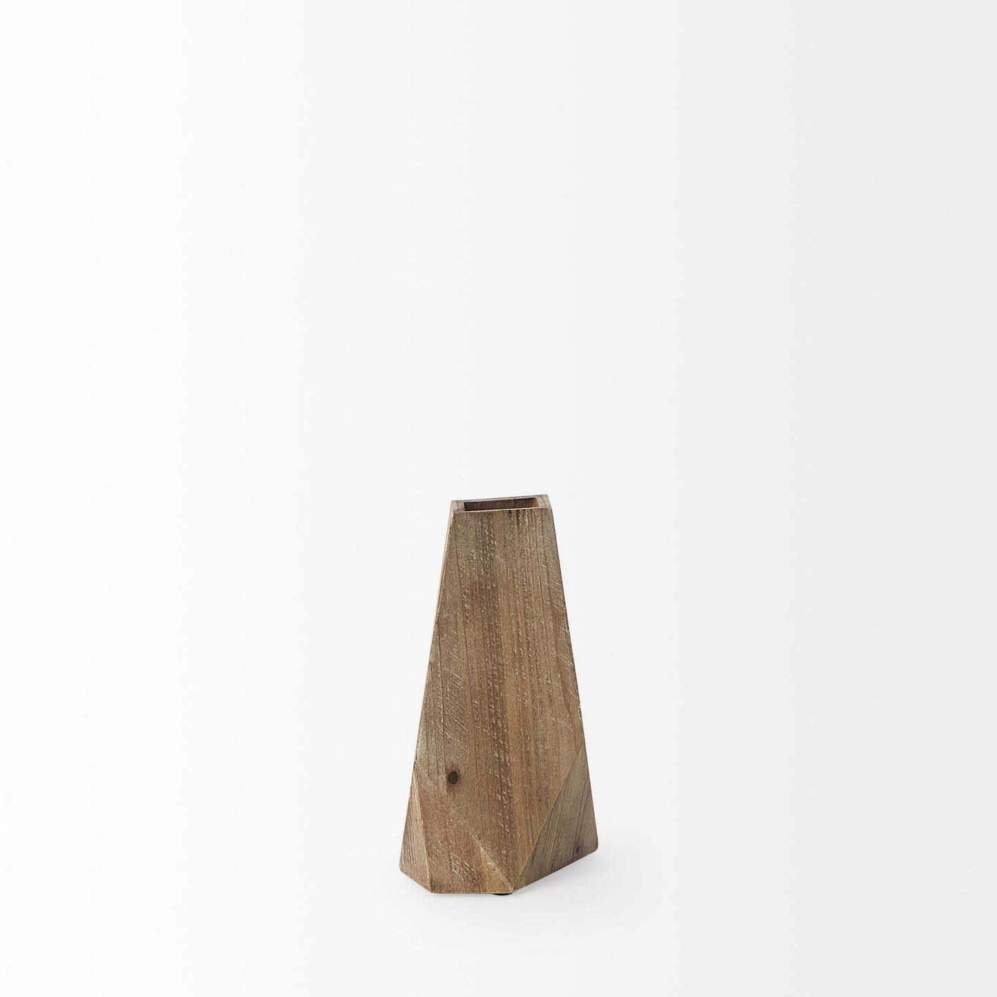 9" Natural Abstract Cylinder Solid Wood Table Vase
