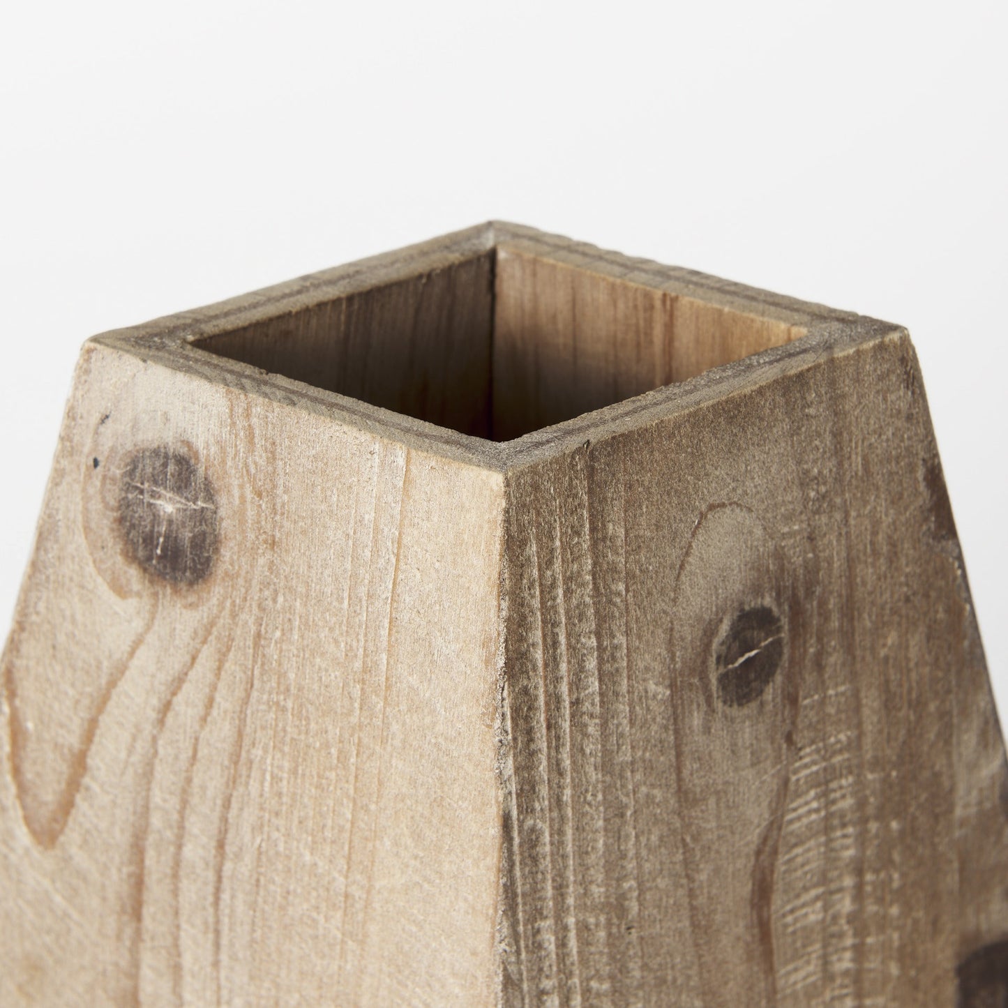 9" Natural Abstract Cylinder Solid Wood Table Vase