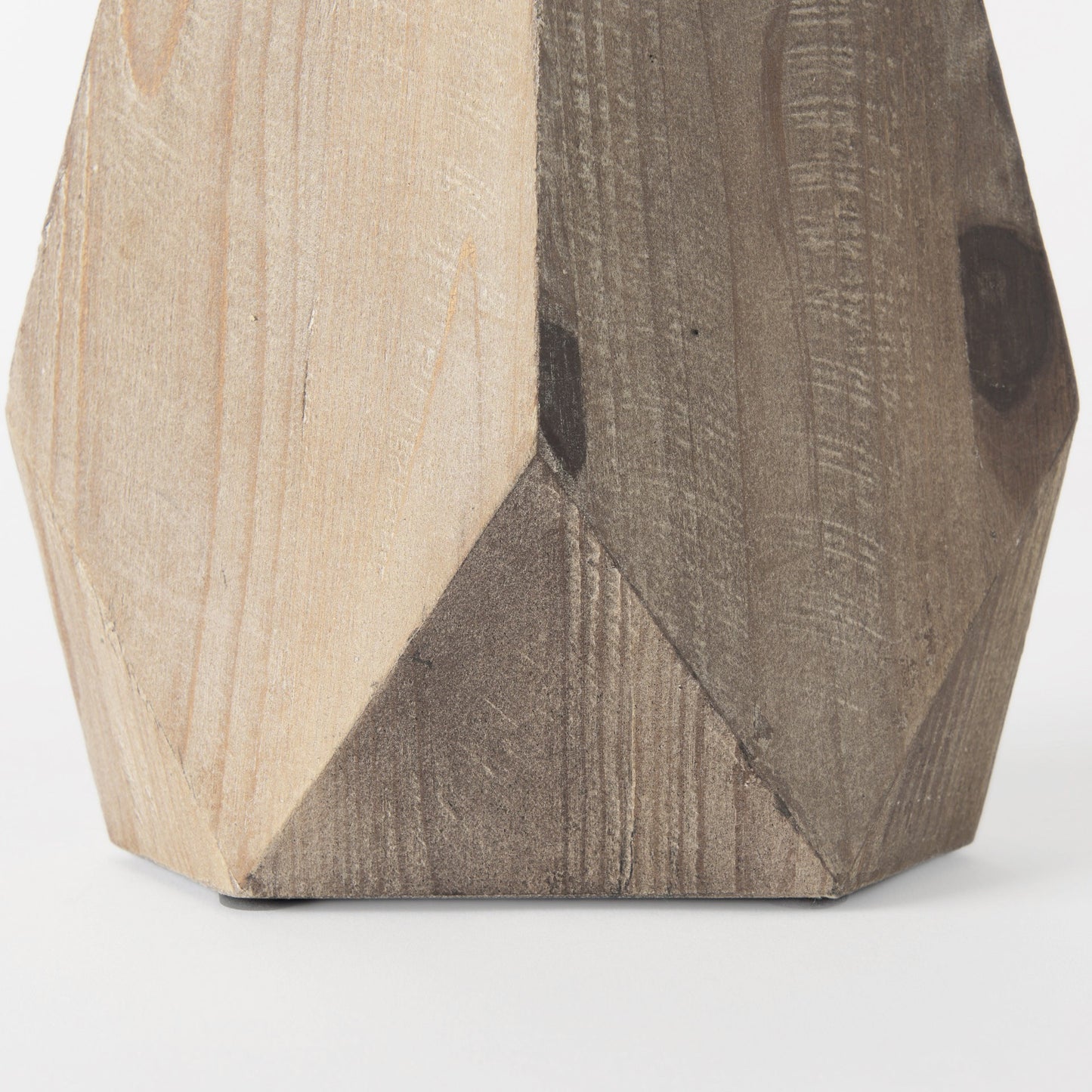 9" Natural Abstract Cylinder Solid Wood Table Vase