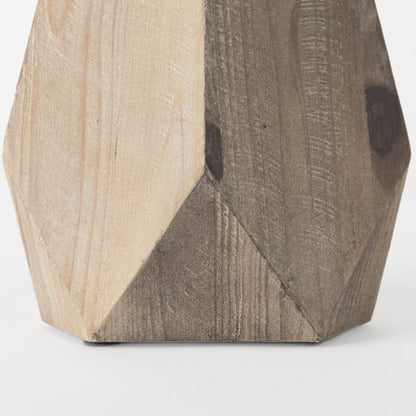 9" Natural Abstract Cylinder Solid Wood Table Vase