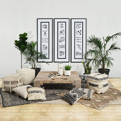 14" White Abstract Cylinder Ceramic Table Vase