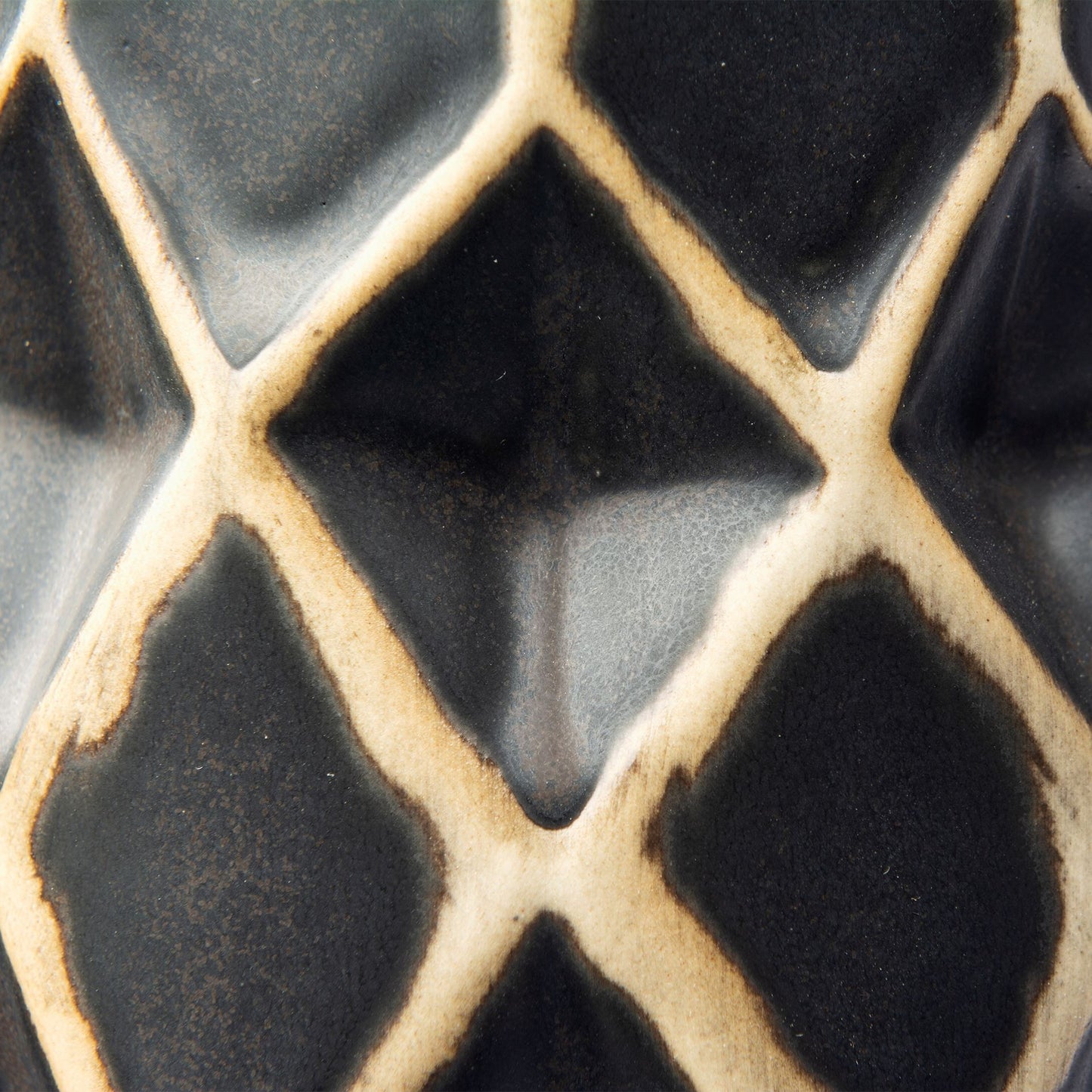 18" Black And Gold Abstract Cylinder Ceramic Table Vase