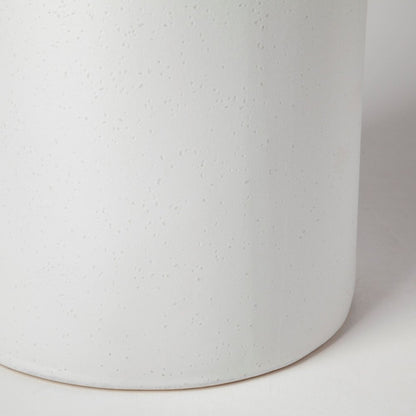 18" Black And White Abstract Cylinder Ceramic Table Vase