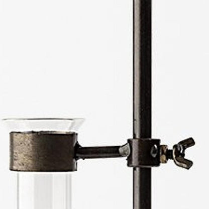 Set of Two Dark Brown Abstract Metal Cylinder Table Vases