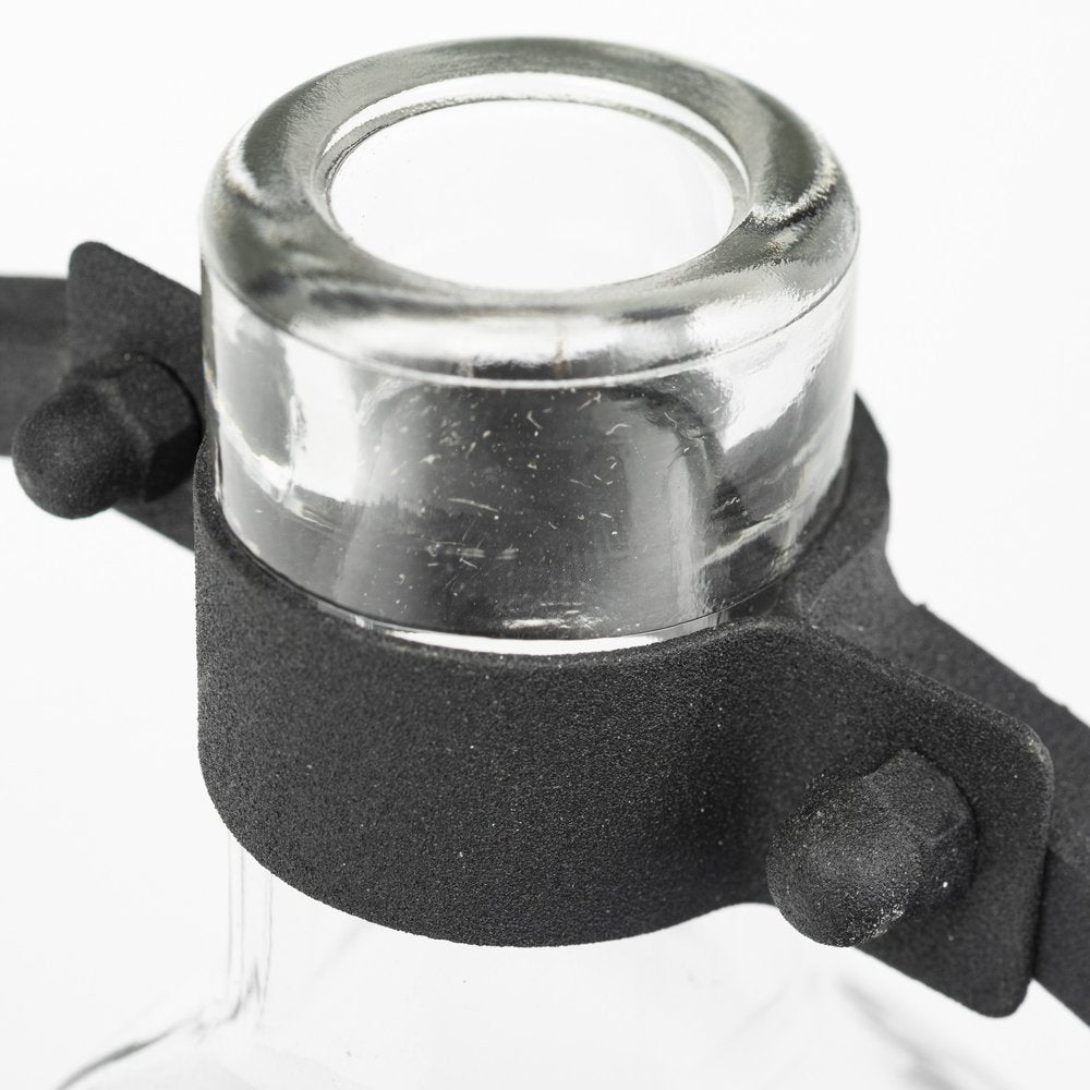 10" Black Abstract Cylinder Metal Table Vase