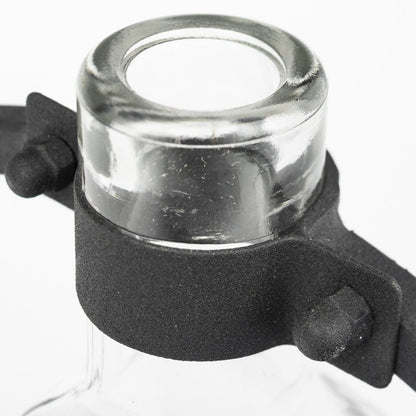 10" Black Abstract Cylinder Metal Table Vase