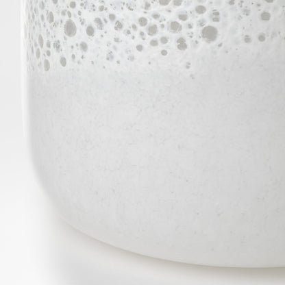 8" White Abstract Cylinder Crystal Glass Table Vase