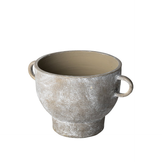 7" Brown Abstract Cylinder Ceramic Table Vase