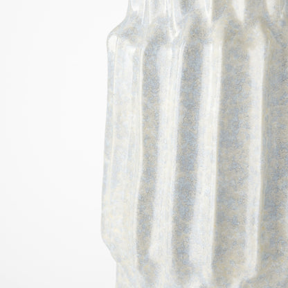 23" Gray Abstract Cylinder Ceramic Table Vase