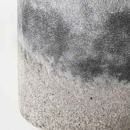 6" Brown And Black Abstract Cylinder Ceramic Table Vase