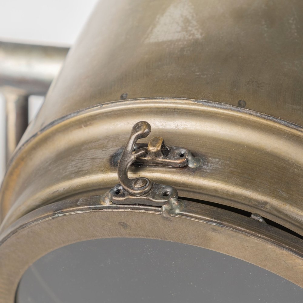 61" Antiqued Gold LED Movie Set Floor Lamp With Gold Metal Shade