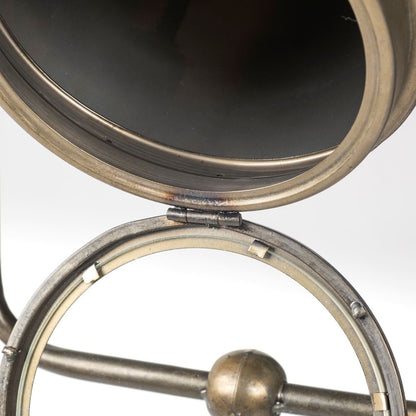 61" Antiqued Gold LED Movie Set Floor Lamp With Gold Metal Shade