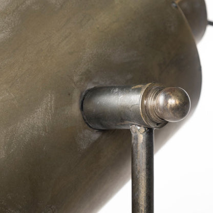 61" Antiqued Gold LED Movie Set Floor Lamp With Gold Metal Shade