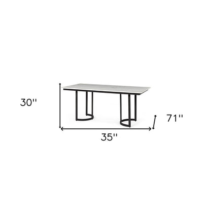 71" White And Black Dining Table