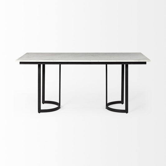 71" White And Black Dining Table