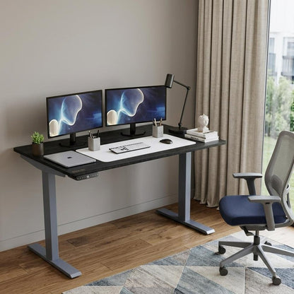 48" Adjustable Black and Gray Stainless Steel Standing Desk