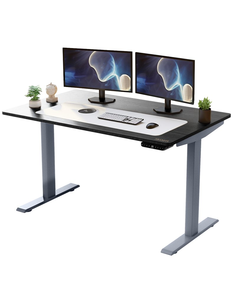 48" Adjustable Black and Gray Stainless Steel Standing Desk