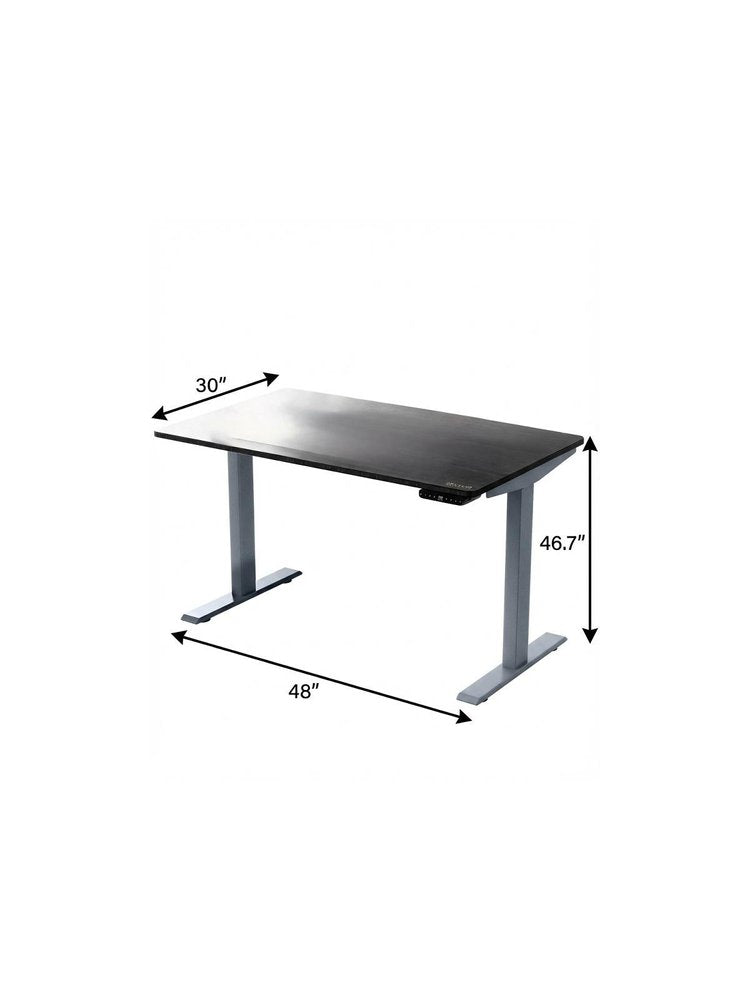 48" Adjustable Black and Gray Stainless Steel Standing Desk