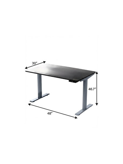 48" Adjustable Black and Gray Stainless Steel Standing Desk